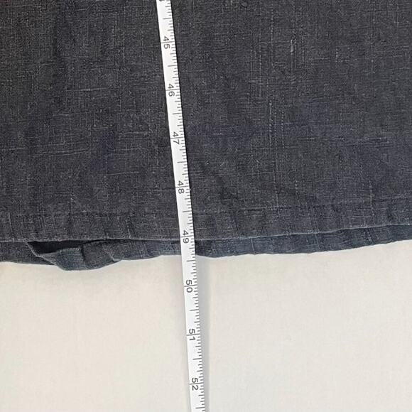 Vintage Colorblock Linen Short Sleeve Maxi Dress, Black, Tan, Size 12 - Picture 8 of 11